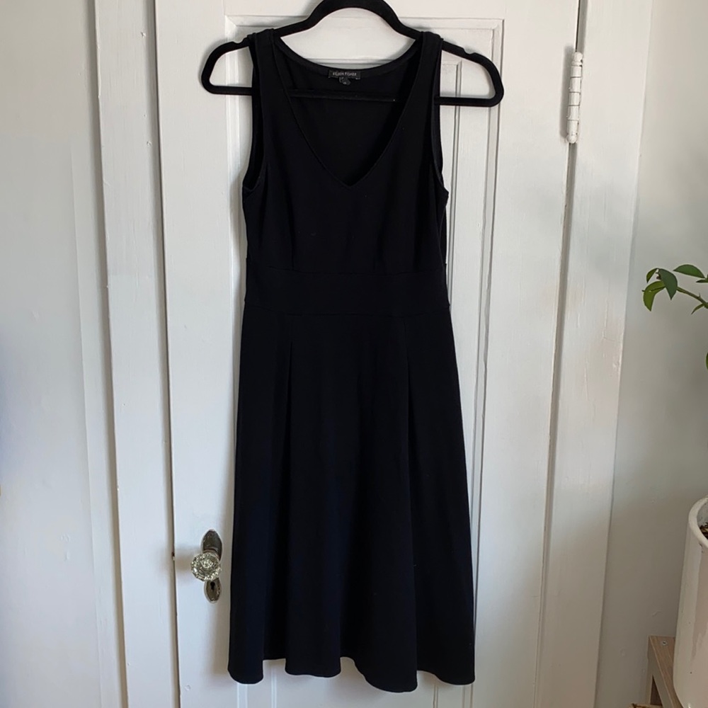 Eileen Fisher V-Neck Sleeveless Midi Dress